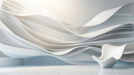 Fototapeta premium 3D White Interior Background