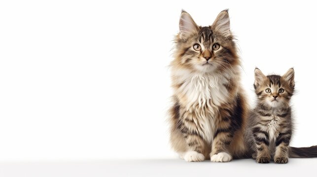 Male kodkod and kodkod kitten portrait with ample space on the left for adding text