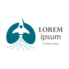 rocket logo design shooting into space