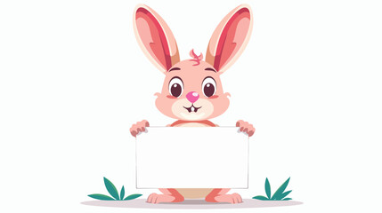cartoon Rabbit with blank sign