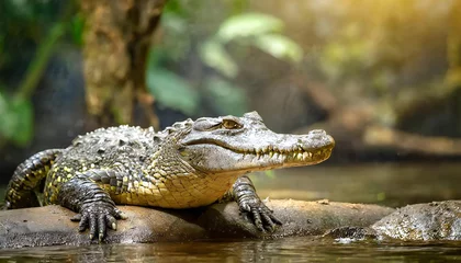 Fotobehang ワニ。クロコダイル。アリゲーター。野生のワニのイメージ素材。Crocodile. alligator. Wild crocodile image material. © seven sheep