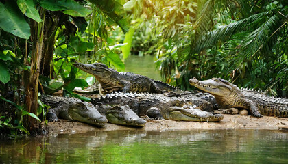 ワニ。クロコダイル。アリゲーター。野生のワニのイメージ素材。Crocodile. alligator. Wild crocodile image material.