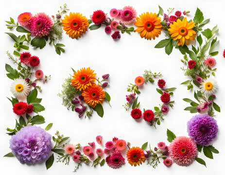 Computer screenshot image view of elegant wreaths and flowers border frame