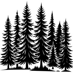 Obraz premium set of silhouettes of trees