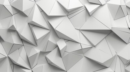 Geometric triangle pattern on white gray background for futuristic digital concept