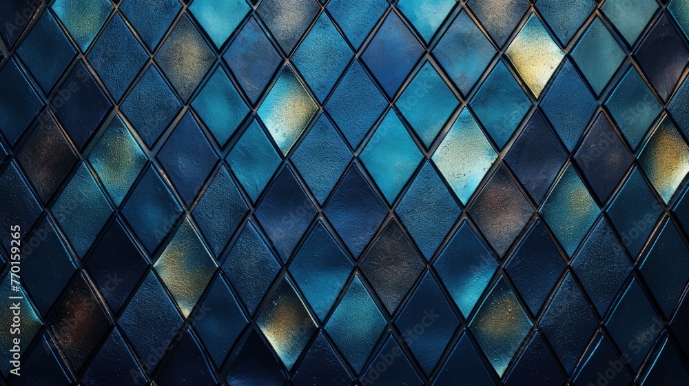 Poster a background with diamond shaped tiles forming a complex pattern