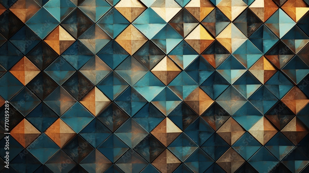 Poster a background with diamond shaped tiles forming a complex pattern