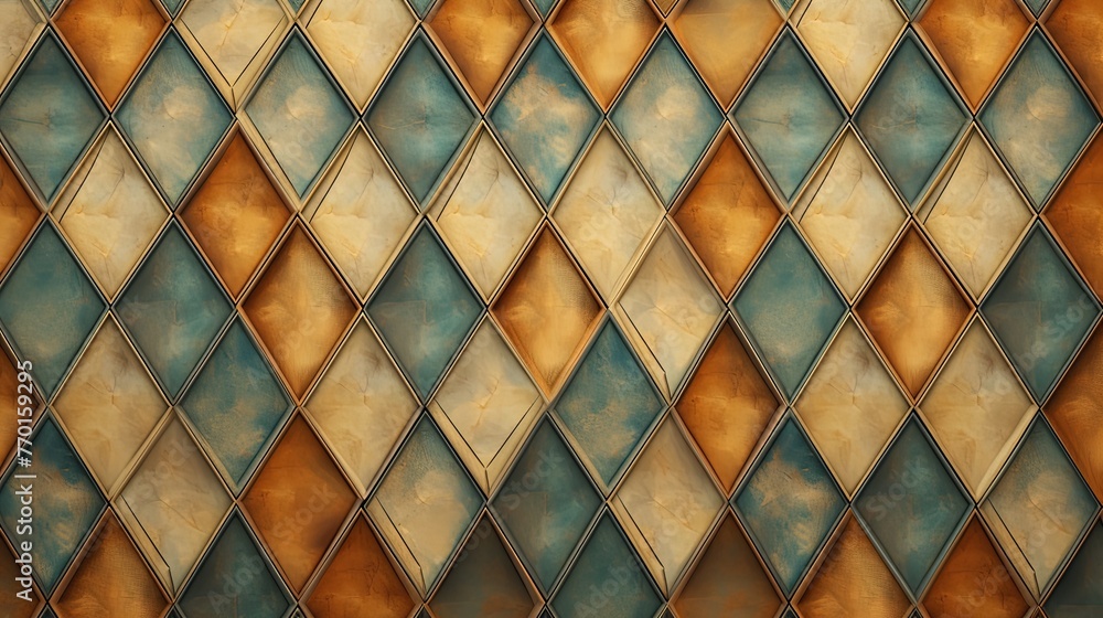 Poster a background with diamond shaped tiles forming a repetitive pattern