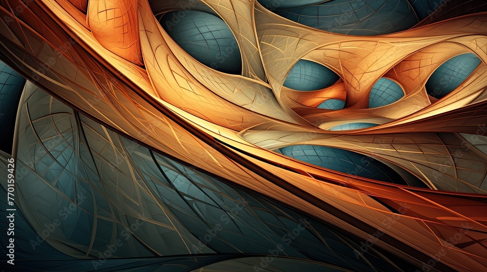 Poster a background with intersecting curves creating an intricate design
