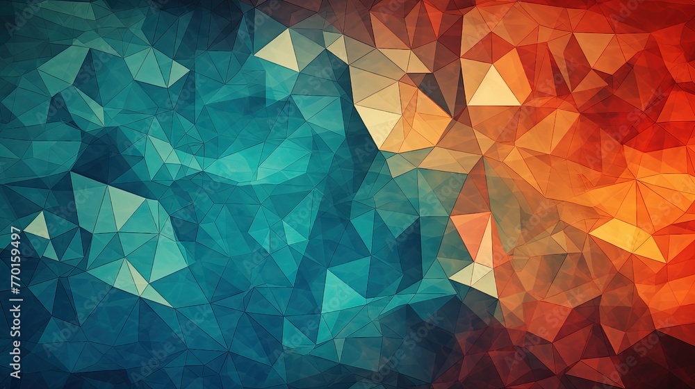 Poster a background with irregular polygons arranged in a scattered formation