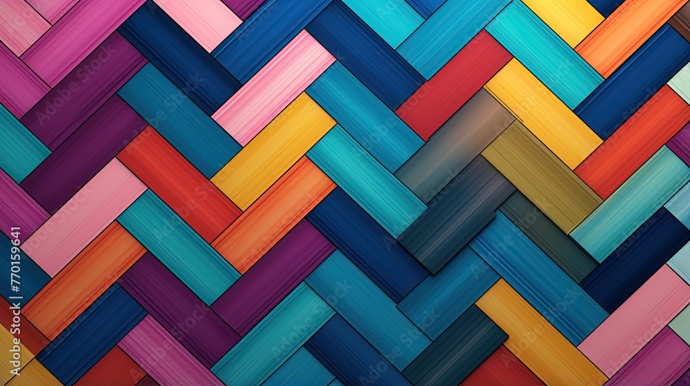 Poster a geometric background with diagonal lines forming a herringbone pattern