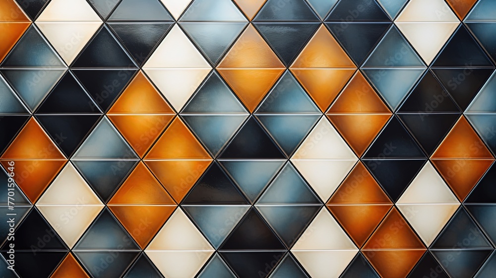 Poster a geometric background with diamond shaped tiles in a repeating pattern