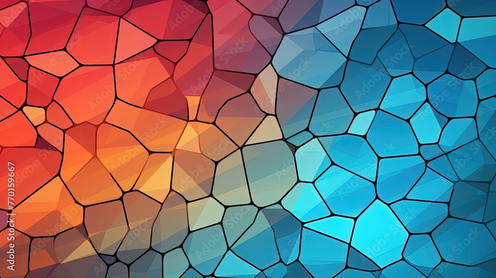 Poster a geometric background with irregular polygons forming an artistic mosaic