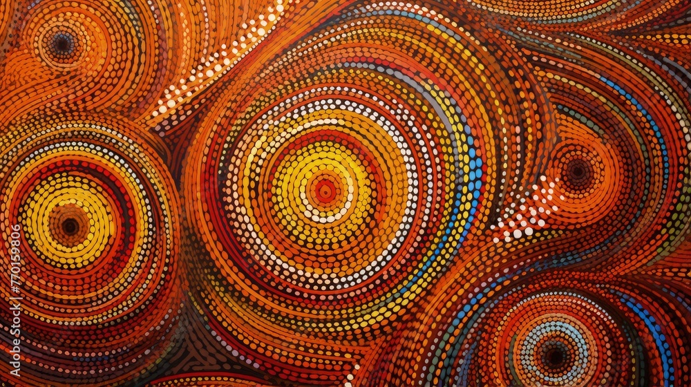 Poster a rhythmic pattern of concentric circles