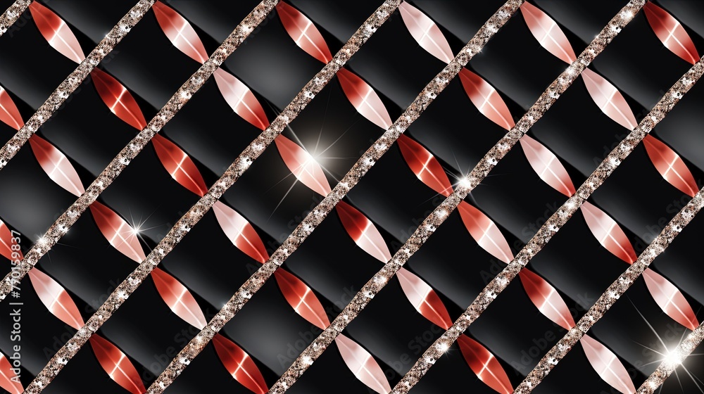 Poster a seamless pattern of interconnected diamonds in a diagonal arrangement