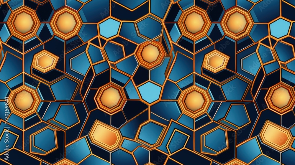 Poster a seamless pattern of interconnected octagons in a tessellation design