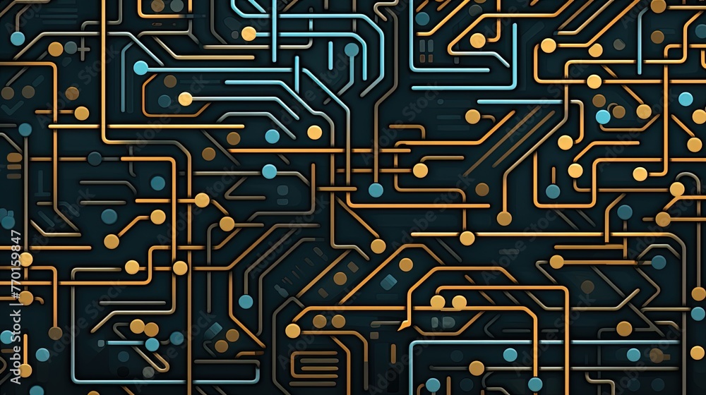 Poster a seamless pattern of interconnected lines forming an intricate geometric maze