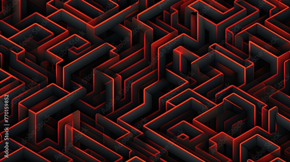 Poster a seamless pattern of interconnected lines forming an intricate geometric maze