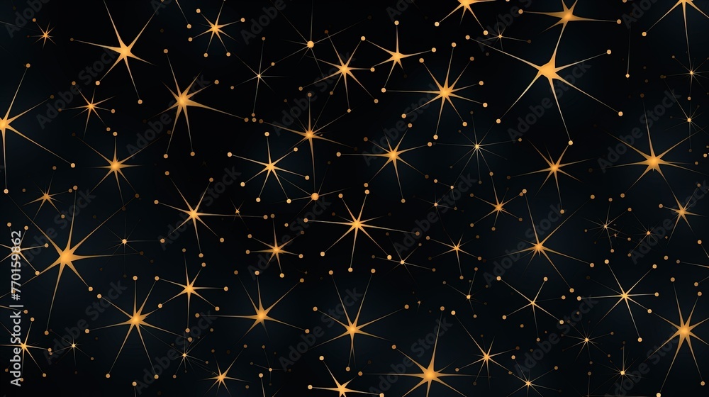 Poster a seamless pattern of interconnected stars in various sizes