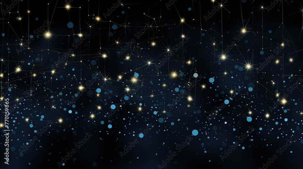 Poster a seamless pattern of interconnected stars in various sizes