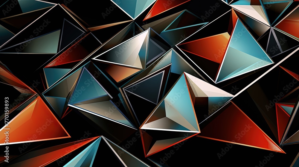 Poster abstract design with interlocking diamond forms