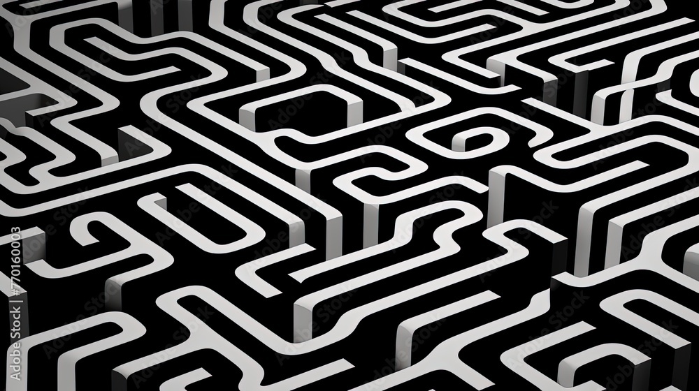 Poster abstract pattern resembling a maze