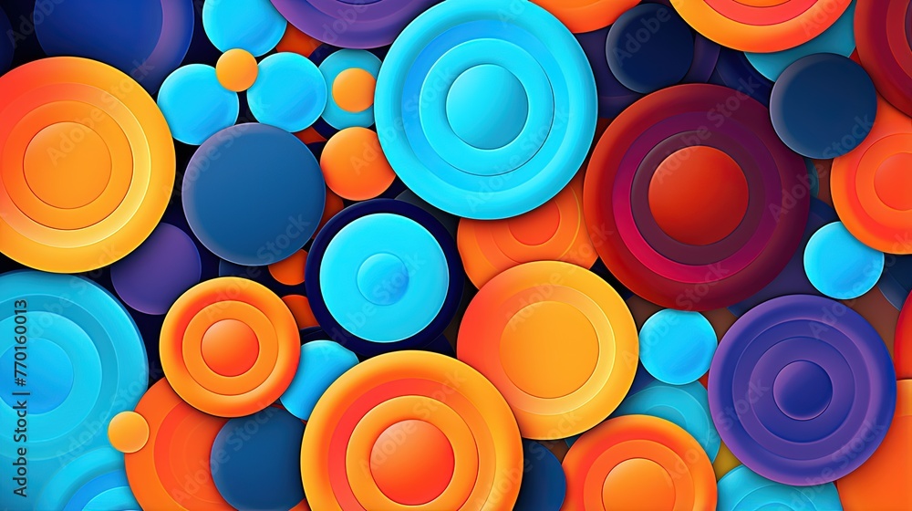 Poster an abstract background with concentric circles in contrasting colors