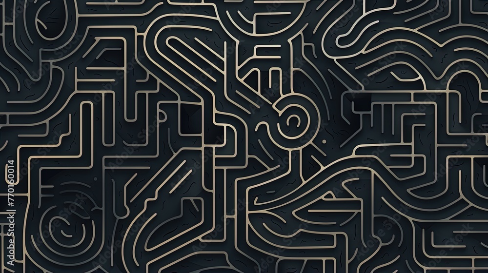 Poster abstract pattern resembling a maze