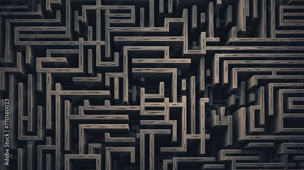 Poster abstract pattern resembling a maze