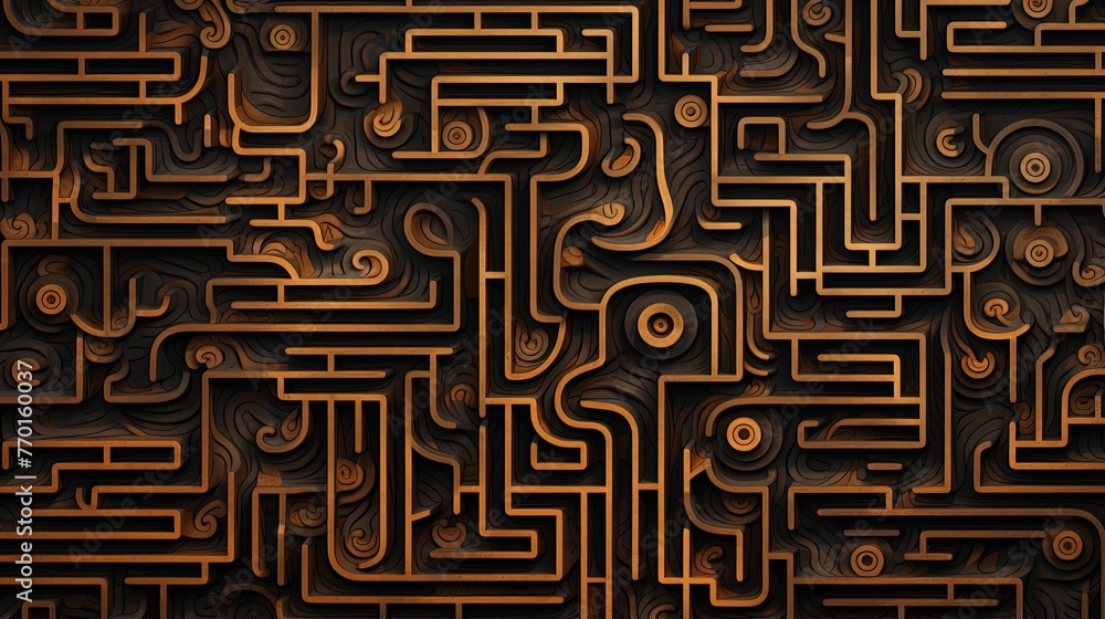 Poster abstract pattern resembling a maze