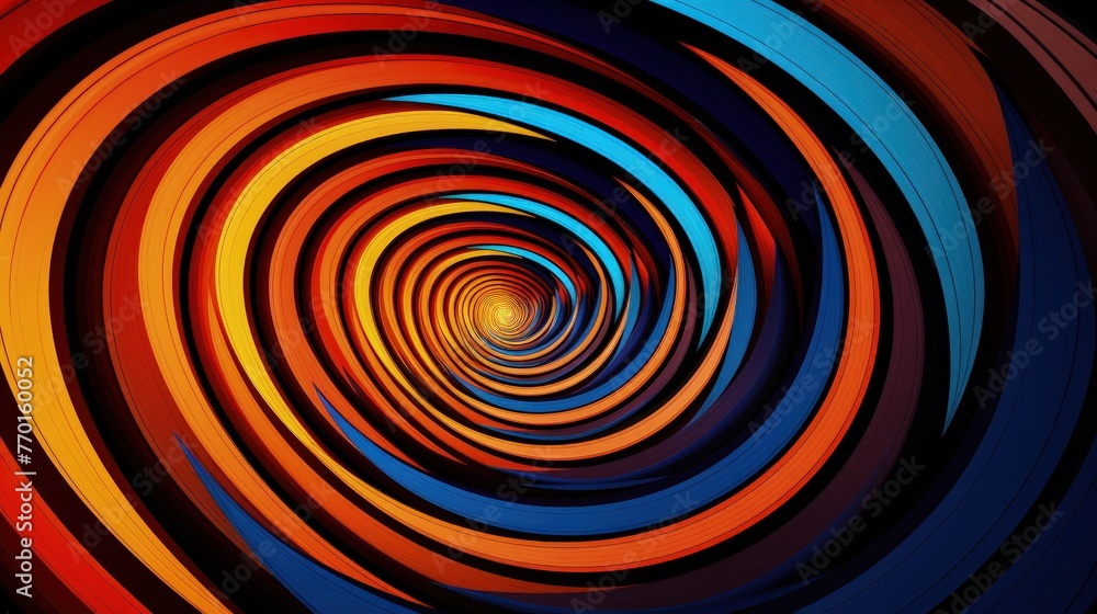 Poster an abstract background with concentric circles in a spiral formation
