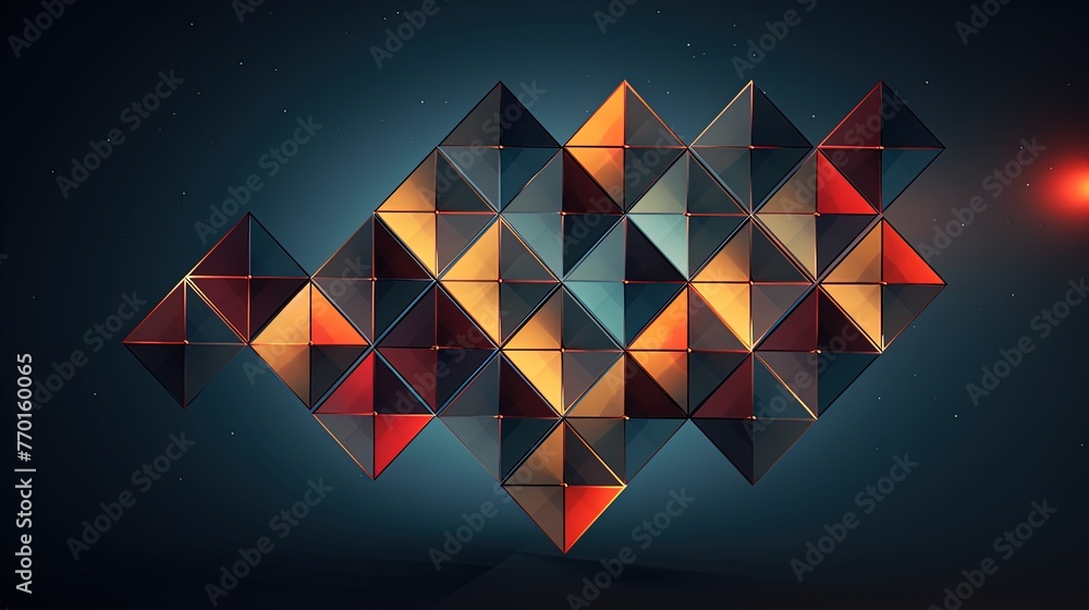 Poster angular composition of rhombus shapes