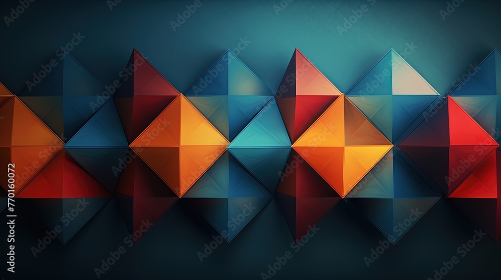 Poster angular composition of rhombus shapes