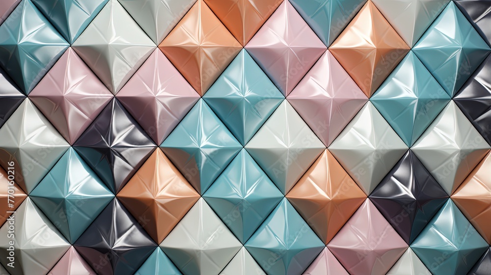 Poster diamond patterns in a harmonious arrangement and a pastel color scheme