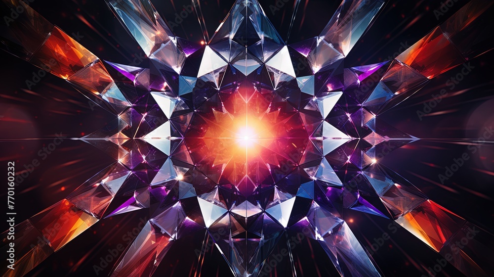Poster diamond shaped elements creating a kaleidoscopic effect