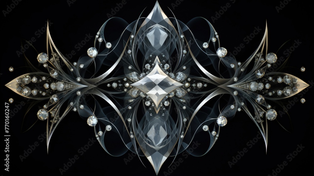 Poster diamond shaped elements in a symmetrical and harmonious layout