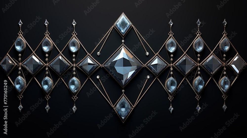 Sticker diamond shaped elements in a symmetrical composition