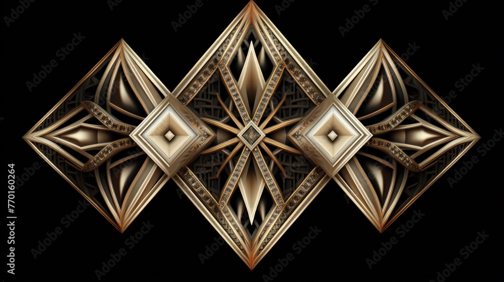 Poster diamond shaped elements in a symmetrical and harmonious layout