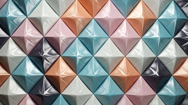 diamond patterns in a harmonious arrangement and a pastel color scheme