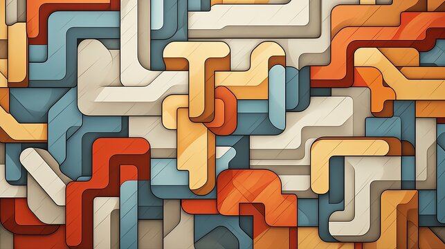 geometric pattern inspired by the interlocking puzzle pieces