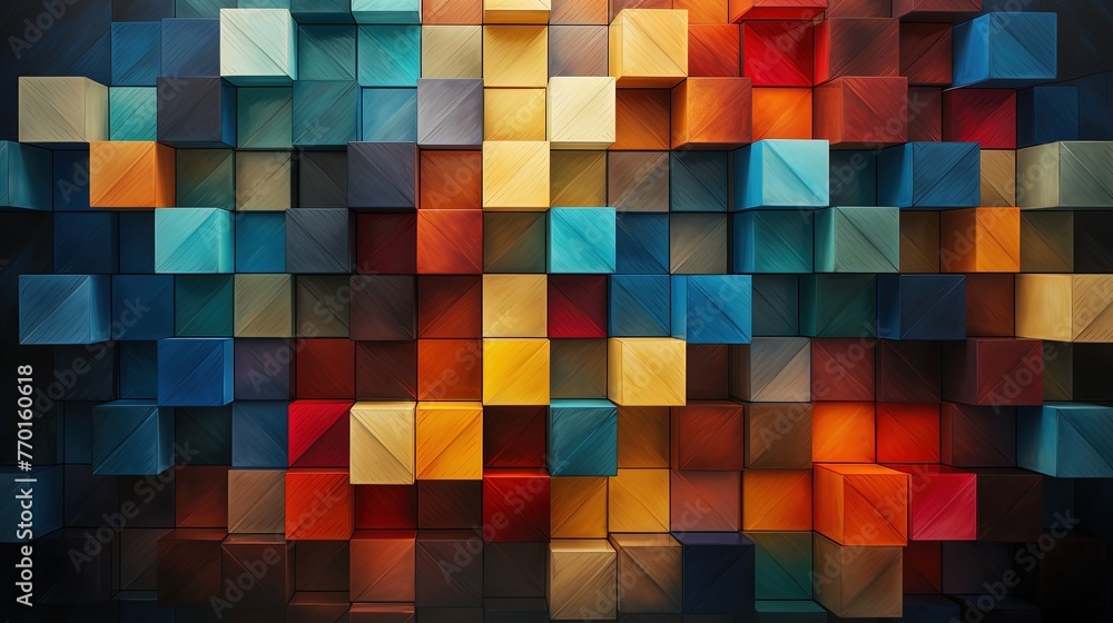 Poster grid of interconnected trapezoids in a harmonious composition