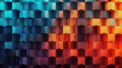 Fototapeta premium grid of interconnected trapezoids in a cohesive and balanced arrangement with gradient fills