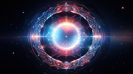 Fototapeta premium harmonious blend of diamond and circular figures with a holographic effect