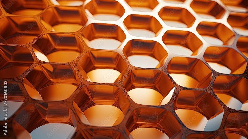Poster interconnected hexagons in a honeycomb structure