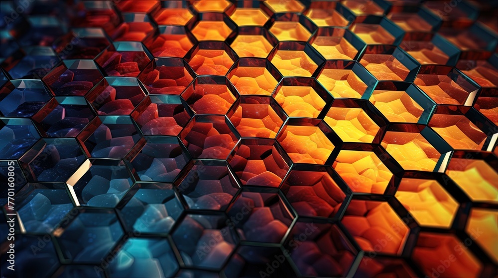 Poster interconnected hexagons in a honeycomb structure