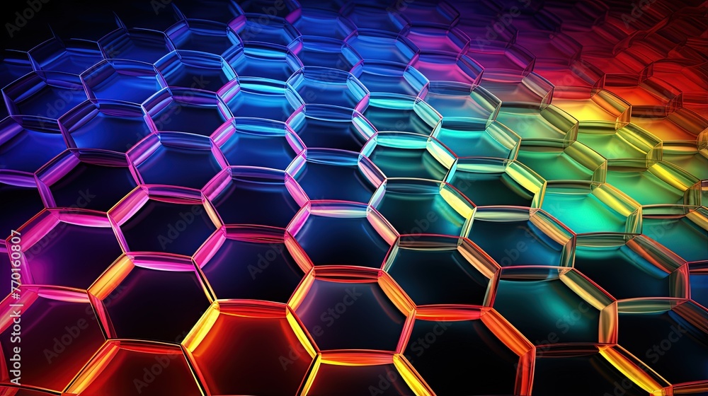 Poster interconnected hexagons in a honeycomb structure