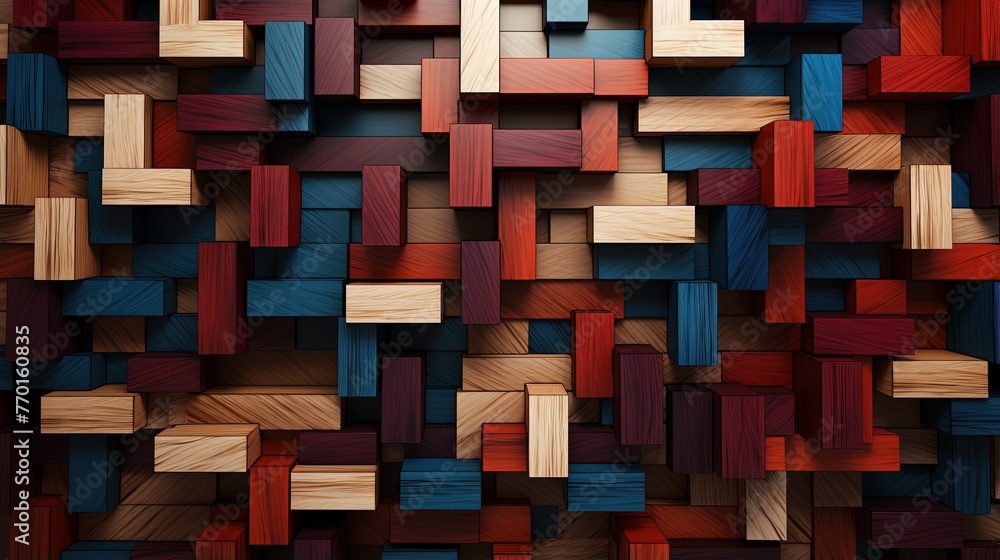 Poster interconnected squares forming a puzzle like pattern