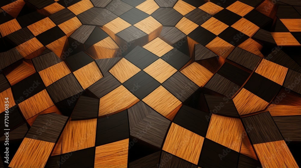 Poster interlocking squares forming a checkered pattern