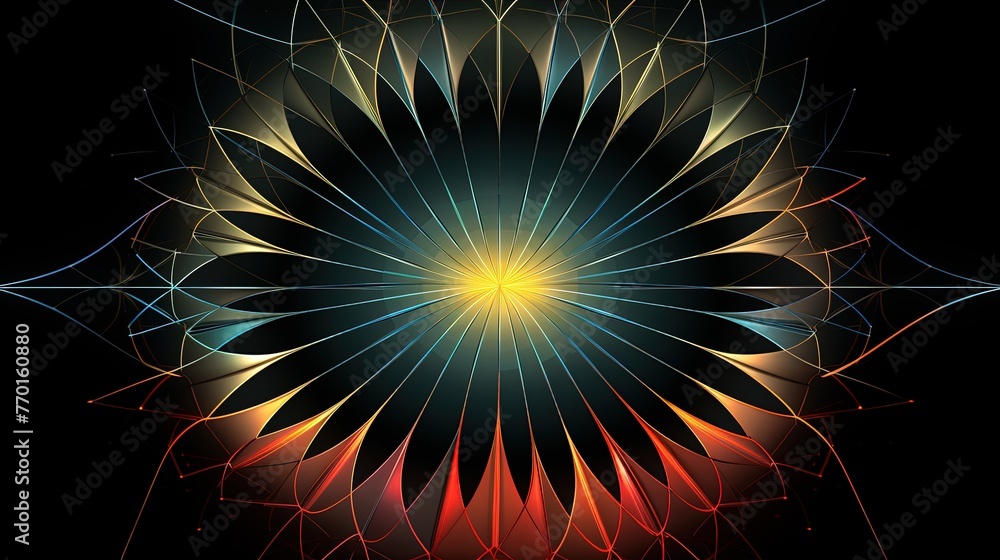 Poster intersecting arcs in a radial arrangement