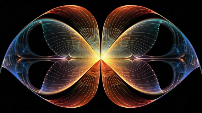 intersecting arcs creating a radial symmetrical design